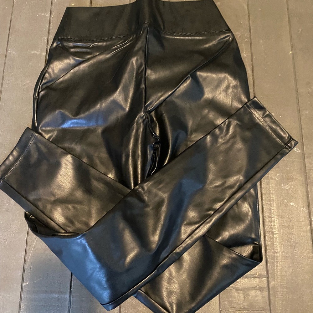 Fake leather leggings, new condition never worn XSmall.